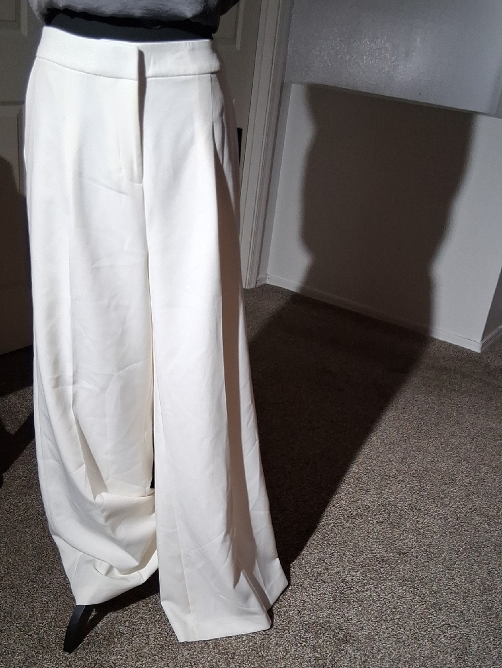 BCBG Cream Wide Leg Trouser Pants